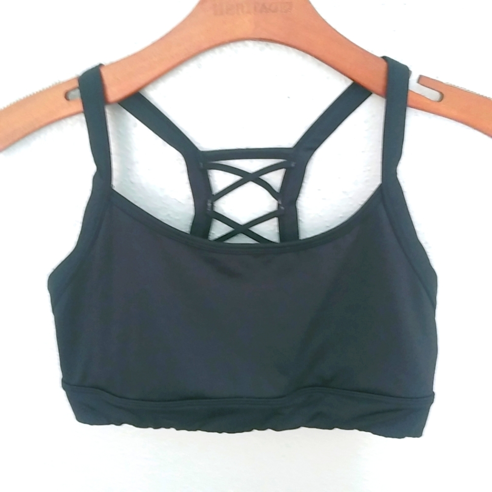 BCG M Teen Girl Strappy Black Athletic Bra